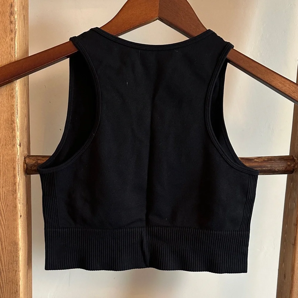 P.E Nation Women's Black Crop Tank Top - Picture 2 of 3